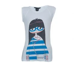 Little Marc Jacobs White Graphic Print T Shirt 6 Yrs For Kids