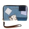 Marc Jacobs Blue Denim Patchwork Zip Around Wallet For Women