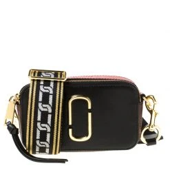 Marc Jacobs Black/Red Leather Snapshot Camera Crossbody Bag For Women