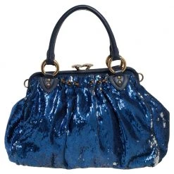 Marc Jacobs Blue Sequin And Suede New York Rocker Stam Satchel For Women
