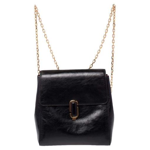 Marc Jacobs Black Patent Leather Chain Strap Backpack For Women -MARC JACOBS Shop luxury women marc jacobs used handbags p480037 007