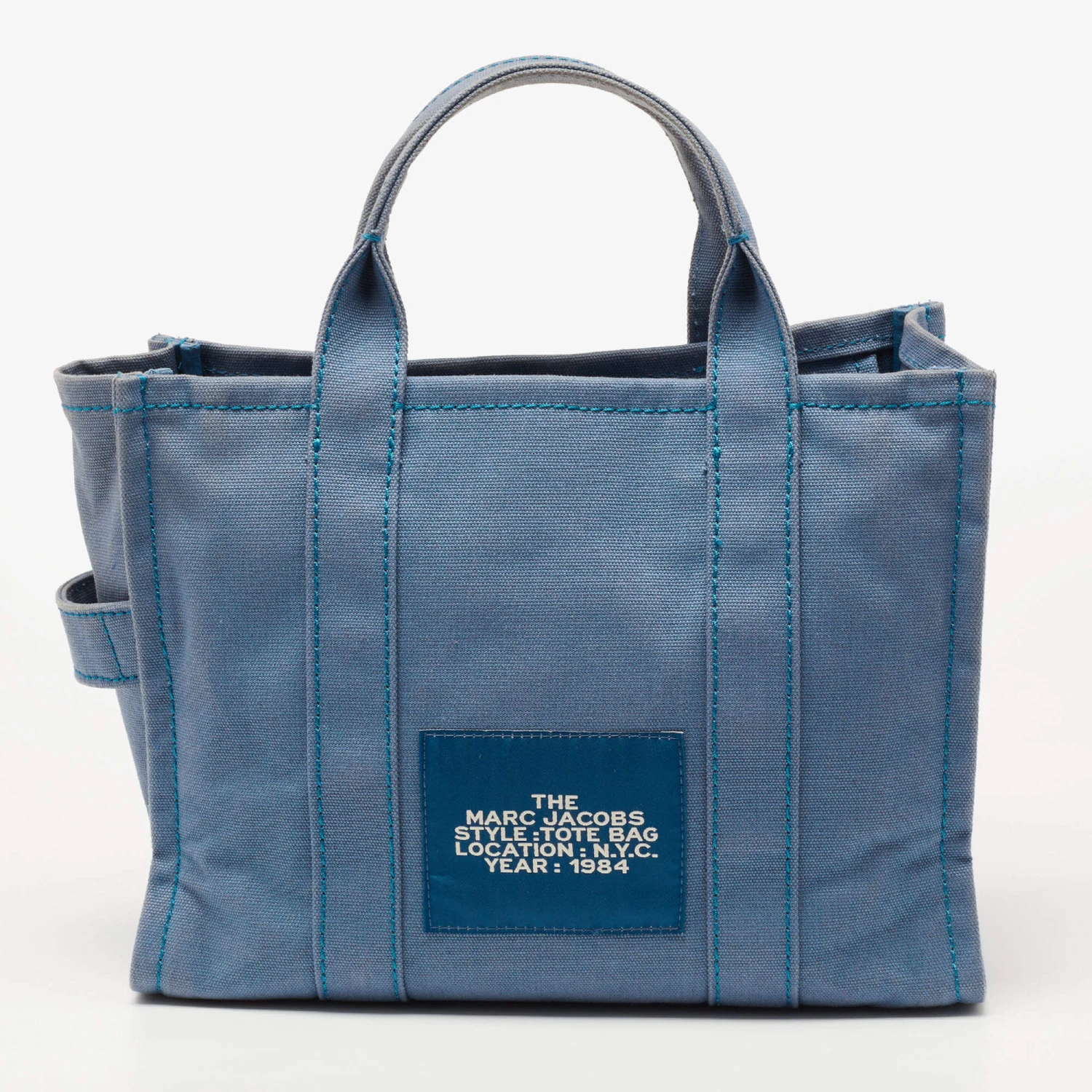 Marc Jacobs Blue Canvas The Small Traveler Tote For Women 4 Marc Jacobs Blue Canvas The Small Traveler Tote For Women - Image 4