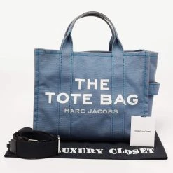 Marc Jacobs Blue Canvas The Small Traveler Tote For Women 19 Marc Jacobs Blue Canvas The Small Traveler Tote For Women -MARC JACOBS Shop luxury women marc jacobs used handbags p647273 007