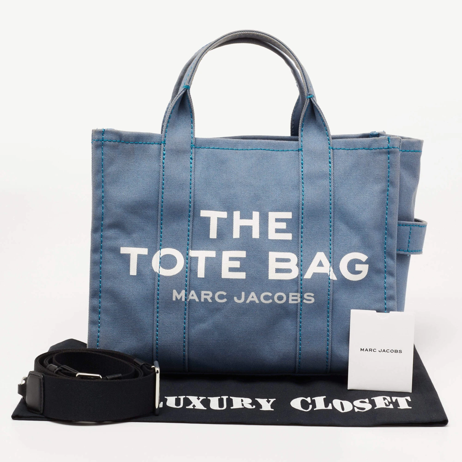 Marc Jacobs Blue Canvas The Small Traveler Tote For Women 9 Marc Jacobs Blue Canvas The Small Traveler Tote For Women - Image 9